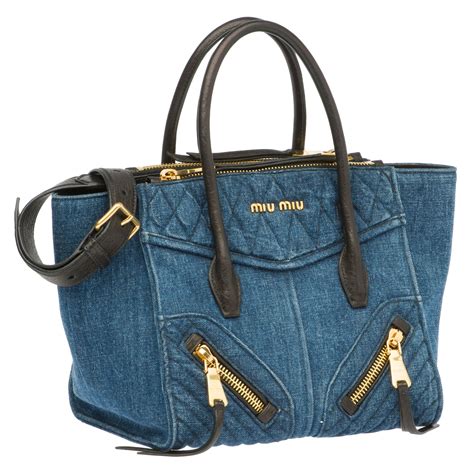 miu miu denim shopper bag|Denim .